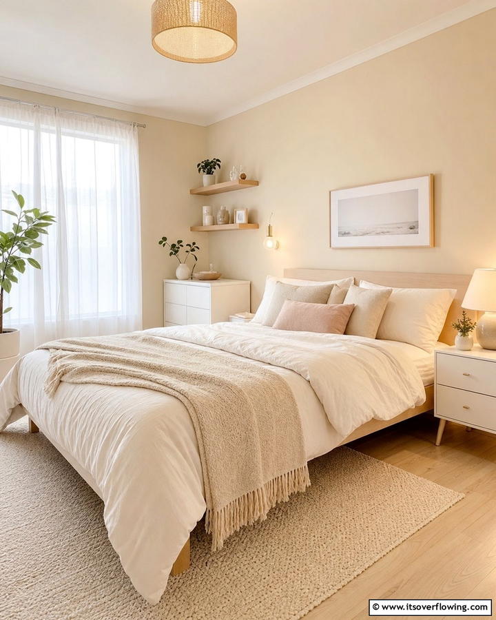 Neutral Magnolia Walls for a Calming Atmosphere - 20 Magnolia Bedroom Ideas for a Serene Retreat