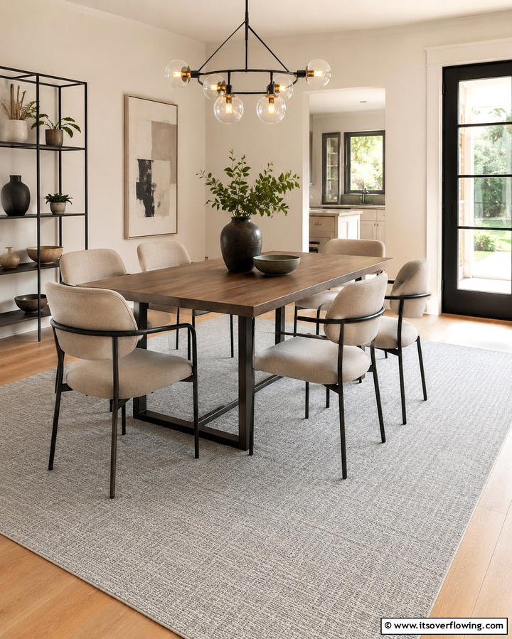 Neutral Rugs for Versatile Styling - 30 Dining Room Rug Ideas to Anchor Your Table Setting