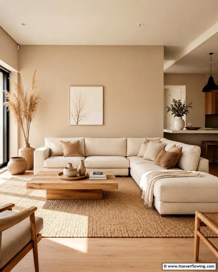 Neutral Tan Walls for a Cozy Foundation - 25 Tan Living Room Ideas for a Serene Ambiance
