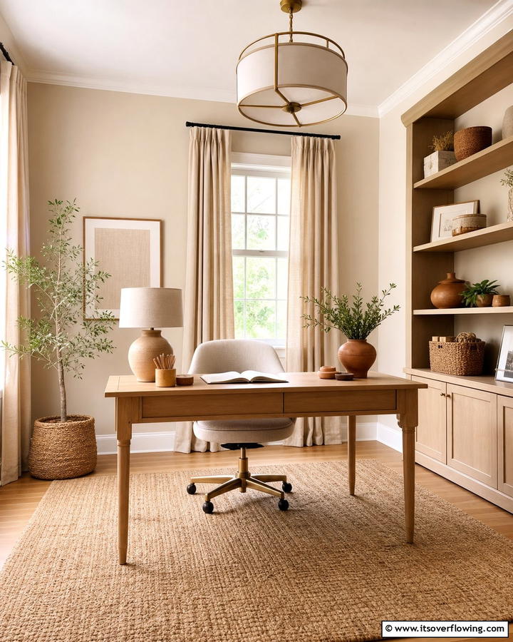 Neutral Tone Palette - 20 Home Office Background Ideas for Professional Vibes