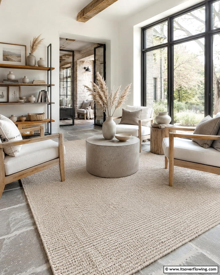 Neutral Toned Area Rugs - 25 Rustic Sunroom Ideas to Enjoy Nature Indoors