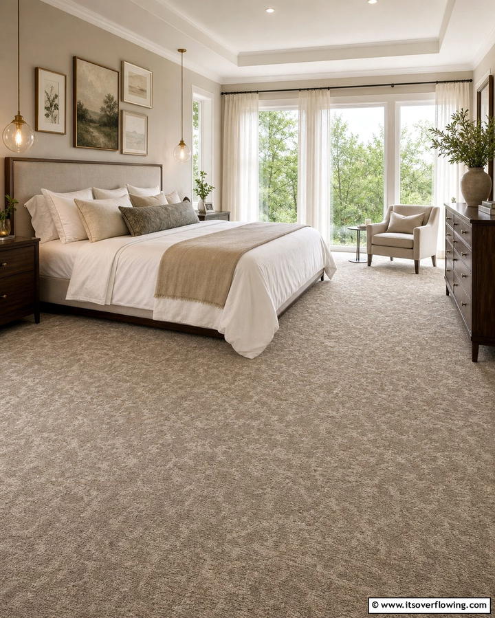 Neutral Toned Carpets for Timeless Elegance - 25 Stylish Bedroom Carpet Ideas for a Comfortable Retreat