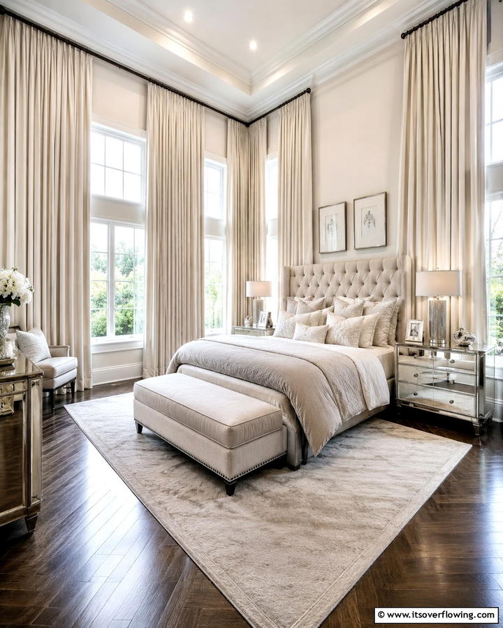Neutral Toned Curtains for Timeless Elegance - 25 Elegant Bedroom Curtain Ideas to Enhance Your Decor