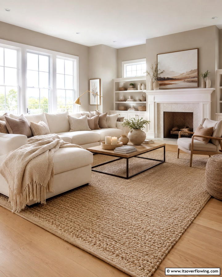 Neutral Toned Serenity - 25 Monochromatic Living Room Ideas for a Sleek Look