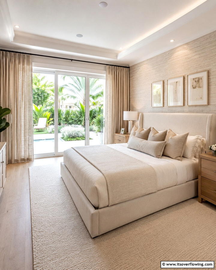 Neutral Tones for Timeless Appeal - 25 Sliding Door Curtain Ideas for Privacy and Style