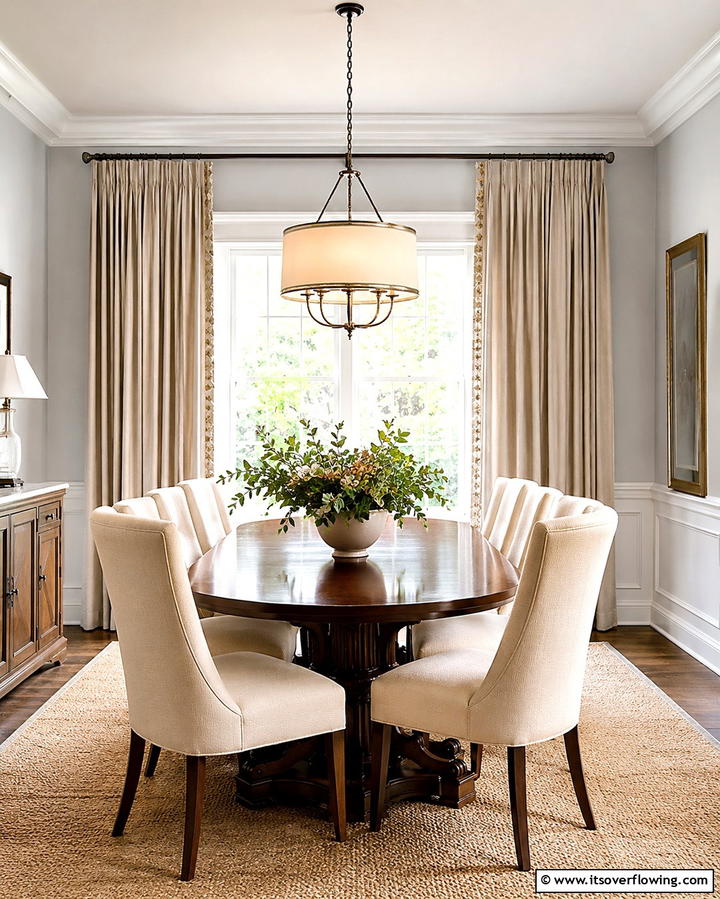 Neutral Tones for Timeless AppealExact - 25 Elegant Dining Room Curtain Ideas to Transform Your Space