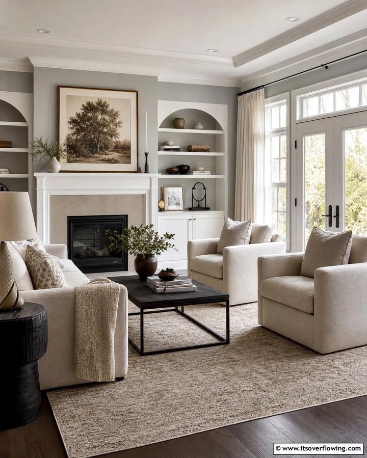 Neutral Tones for a Balanced Look - 30 Grey Living Room & Dark Wood Floor Design Combinations