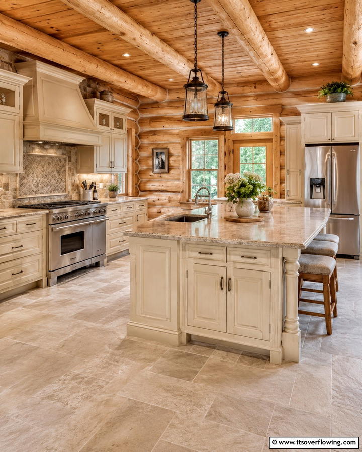 Neutral Tones for a Cozy Atmosphere - 25 Log Cabin Kitchen Design Ideas for a Rustic Look