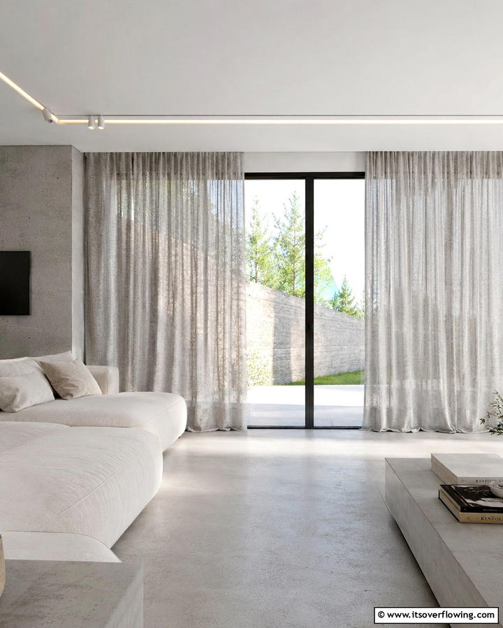 Neutral Tones for a Minimalist Look - 25 Sliding Door Curtain Ideas for Privacy and Style