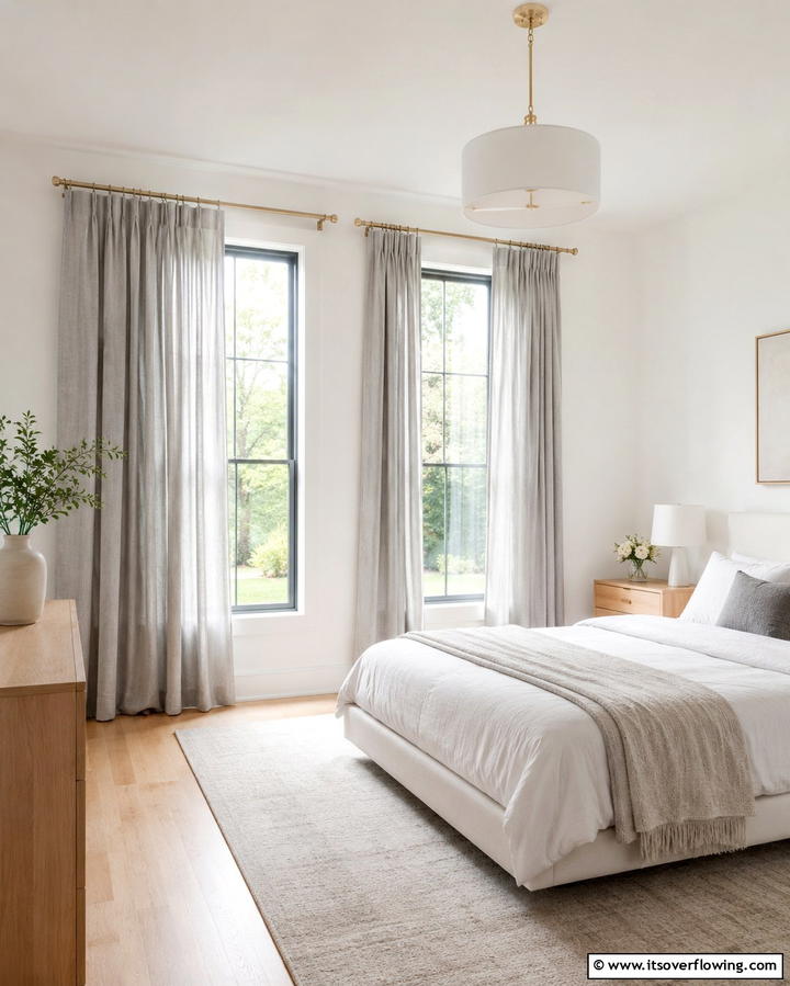 Neutral Tones for a Minimalist Vibe - 25 Elegant Bedroom Curtain Ideas to Enhance Your Decor