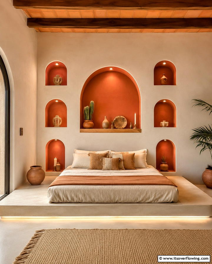 Niches and Recessed Shelves - 25 Mexican Bedroom Ideas for a Cultural Retreat
