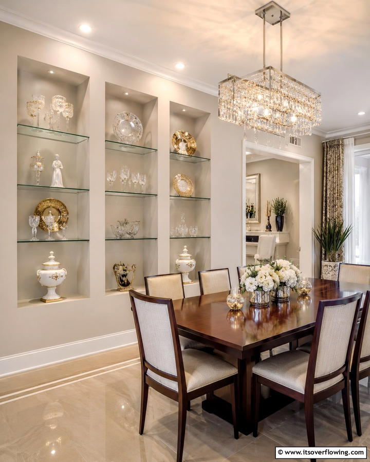 Niches with Glass Shelves - 20 Wall Niche Ideas to Display Art and Decor Creatively