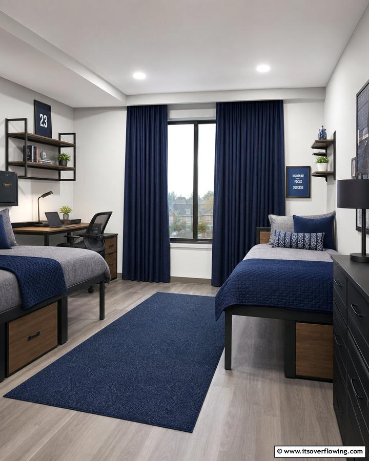 Noise Reducing Curtains - 25 Boys Dorm Room Ideas for Stylish Spaces