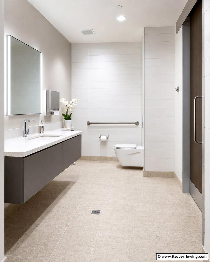 Non Slip Flooring for Safety - 20 Office Bathroom Ideas for a Functional and Stylish Space