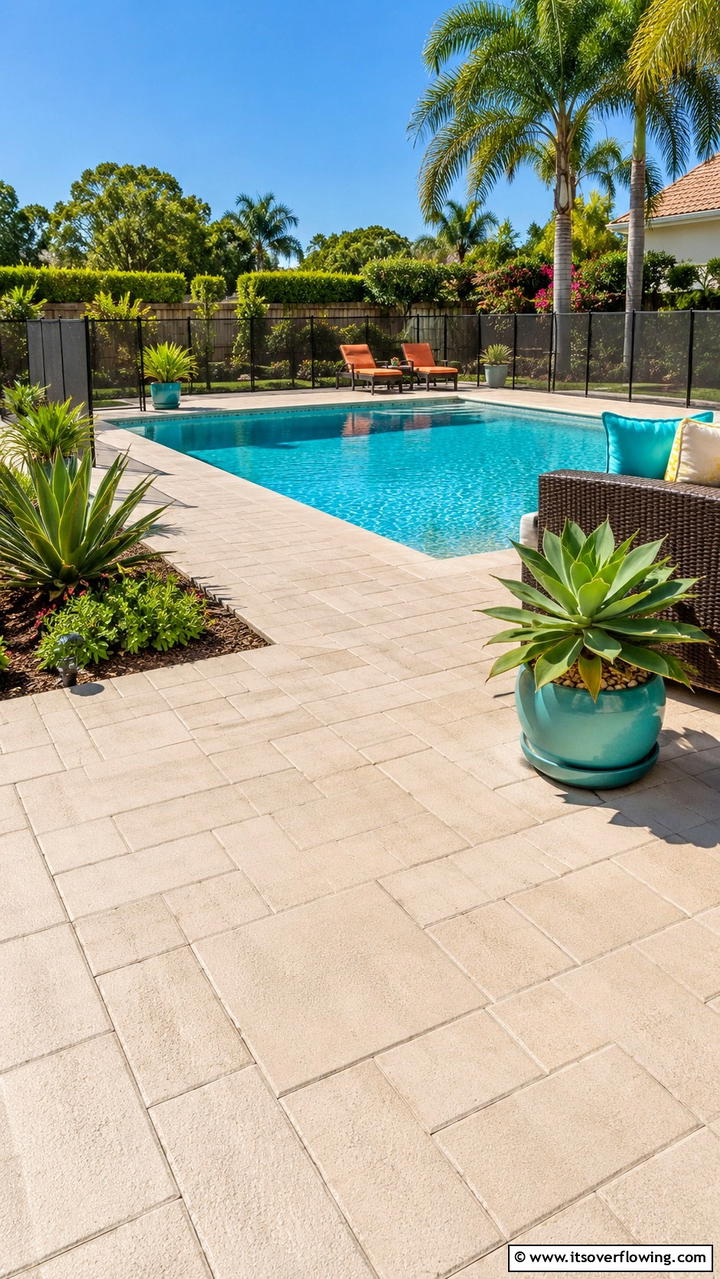 Non Slip Surface Finish - 30 Concrete Pavers Around Pool Ideas for Durable Style