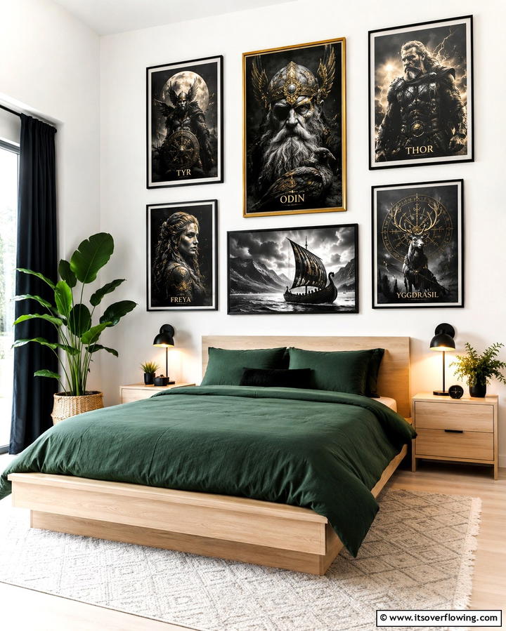 Nordic Mythology Artwork - 25 Viking Bedroom Ideas for a Bold and Rustic Look