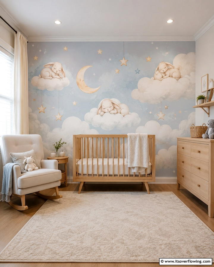 Nursery Dreamscape Mural - 30 Interactive Mural Ideas- Transform Your Walls Creatively