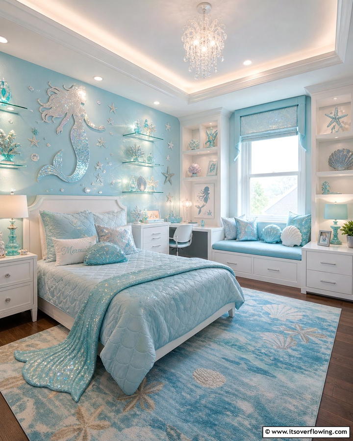 Ocean Glow - 30 Enchanting Mermaid Bedroom Ideas for a Whimsical Retreat