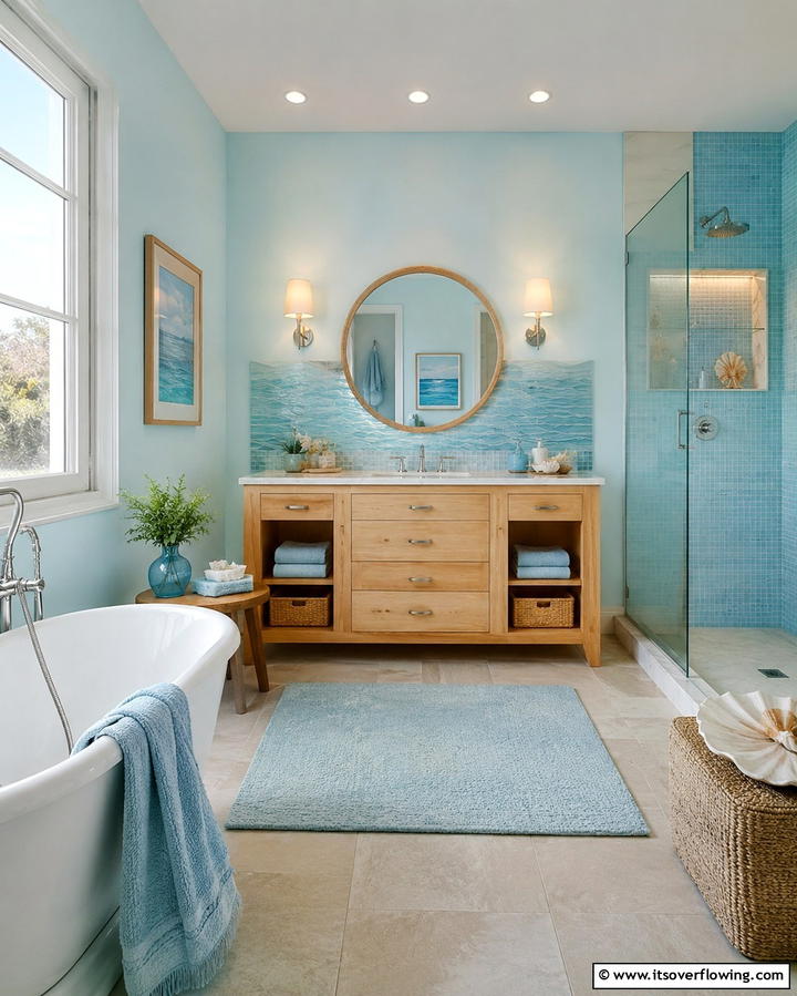 Ocean Inspired Color PaletteOne - 25 Tropical Bathroom Ideas for a Spa-like Retreat