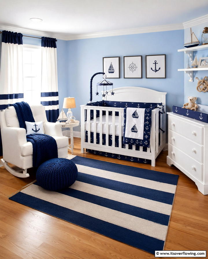 Ocean Inspired Rugs - 25 Nautical Nursery Ideas for a Coastal Vibe