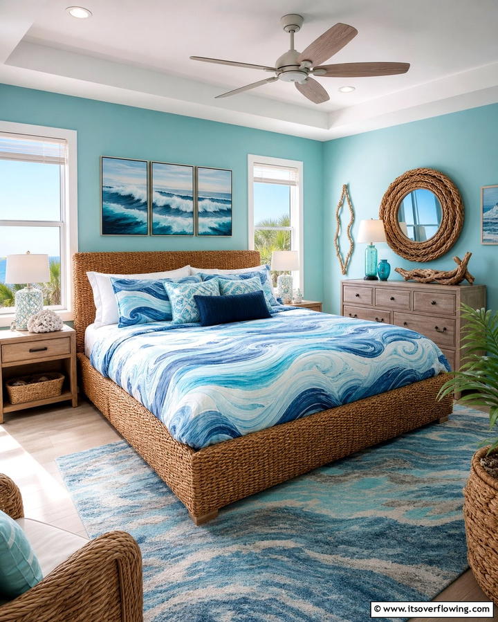 Ocean Inspired Theme - 25 Girls Blue Bedroom Ideas- Fresh & Calming Designs