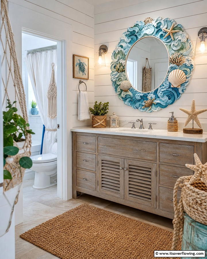 Ocean Inspired Themes - 20 Mirror Painting Ideas to Add Art to Your Walls