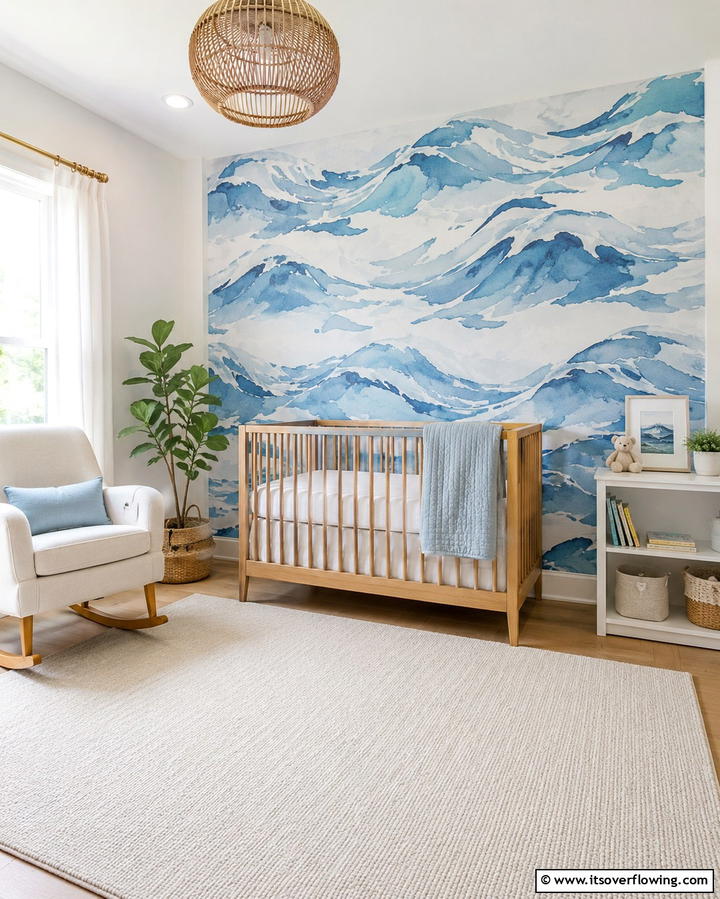 Ocean Wave Wallpaper - 25 Nautical Nursery Ideas for a Coastal Vibe
