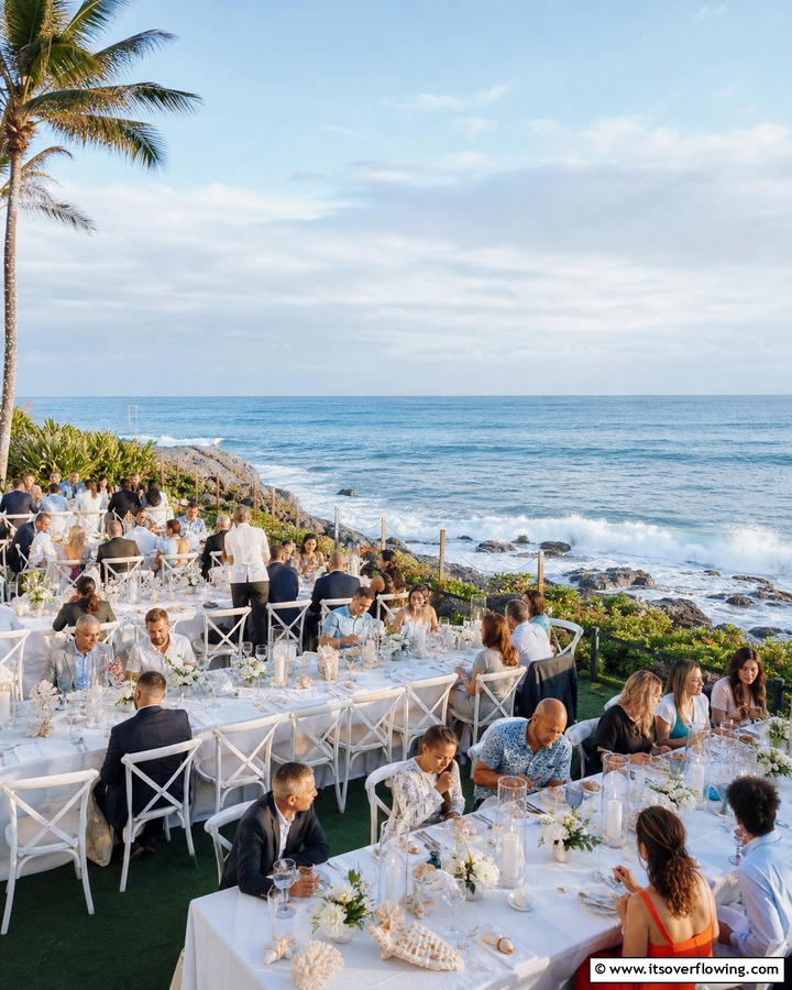 Oceanfront Dining Experience - 21 Beach Wedding Ideas for a Sun-Kissed Ceremony by the Ocean