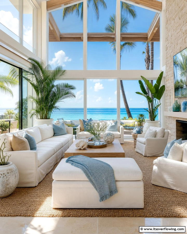 Oceanfront Oasis Living - 21 Coastal Living Room Ideas with Nautical Accents