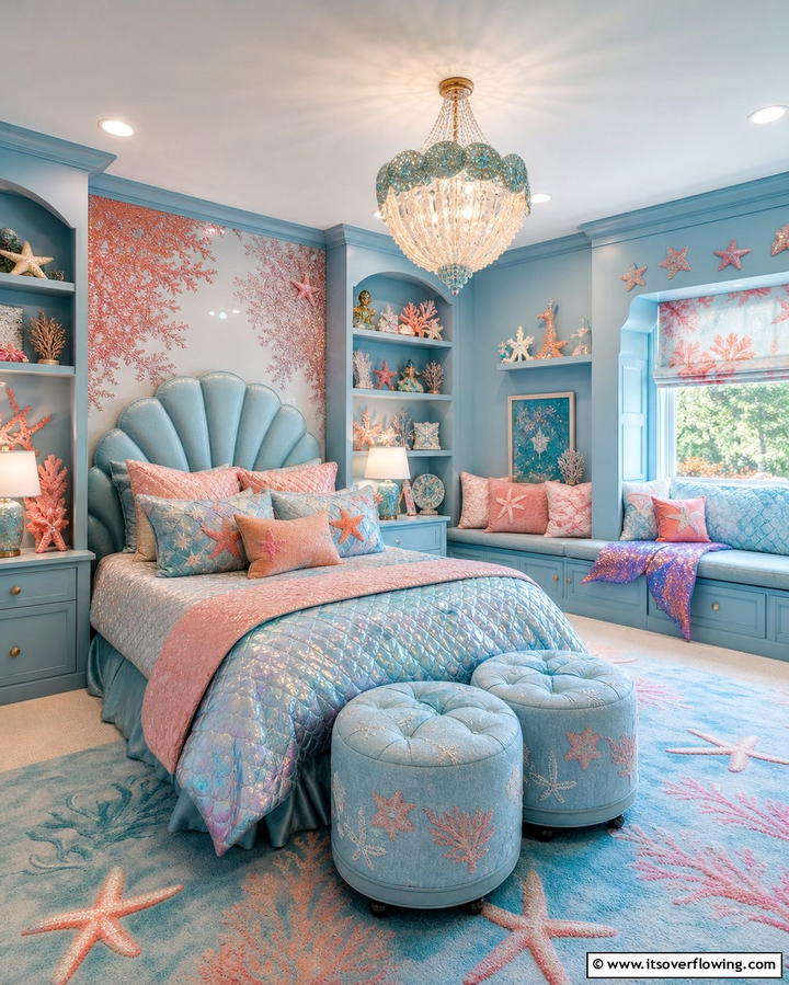 Oceanic Fantasy - 30 Enchanting Mermaid Bedroom Ideas for a Whimsical Retreat