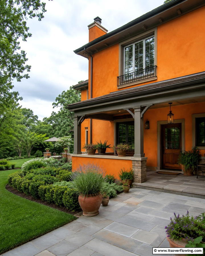 Ochre Orange for Earthy Sophistication - 25 Orange House Exterior Ideas for a Bold Look