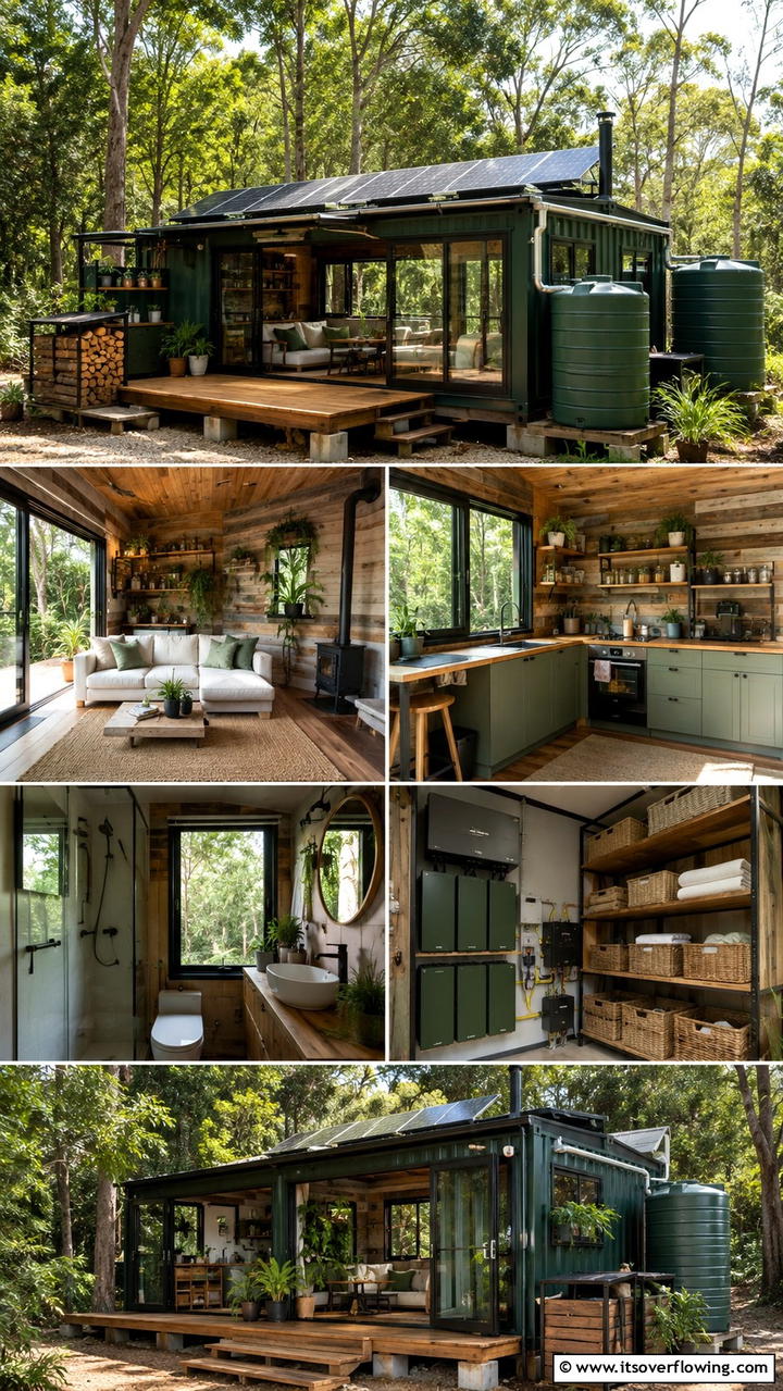 Off Grid Container Sanctuary - 30 Container Home Ideas for Sustainable Living