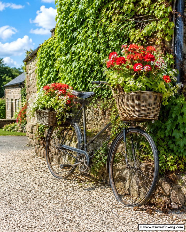 Old Bicycle Garden Display - 25 Vintage Garden Ideas for a Timeless Outdoor Space