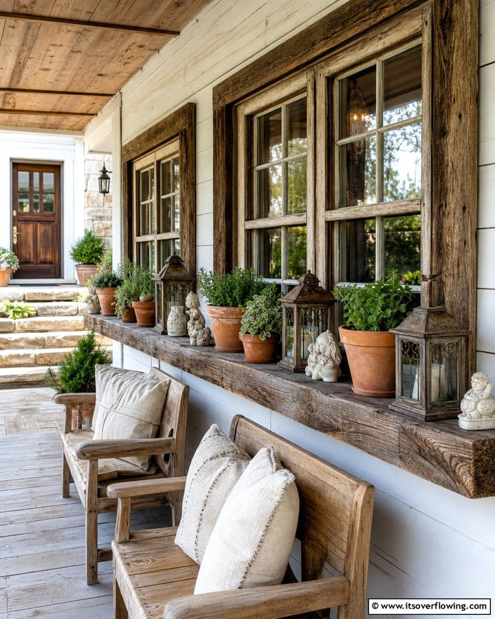 Old World Window Sills - 30 Rustic Front Porch Ideas for a Welcoming Entryway