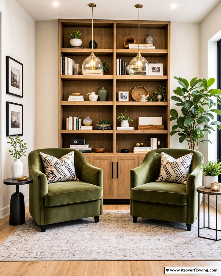 Olive Green Armchairs - 20 Olive Green Room Ideas for a Calming Atmosphere