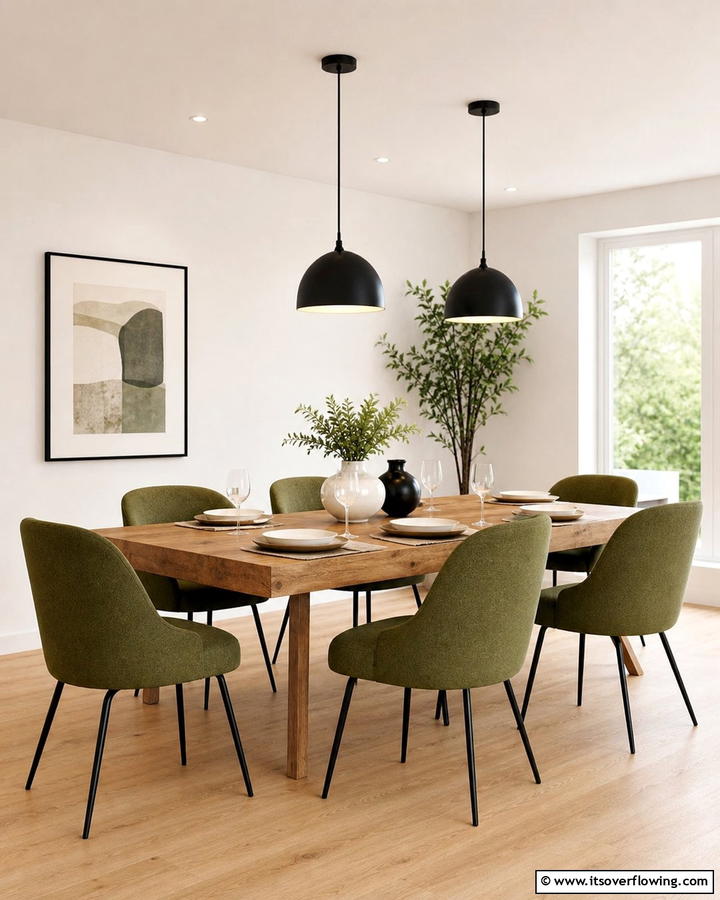 Olive Green Dining Chairs - 20 Olive Green Room Ideas for a Calming Atmosphere
