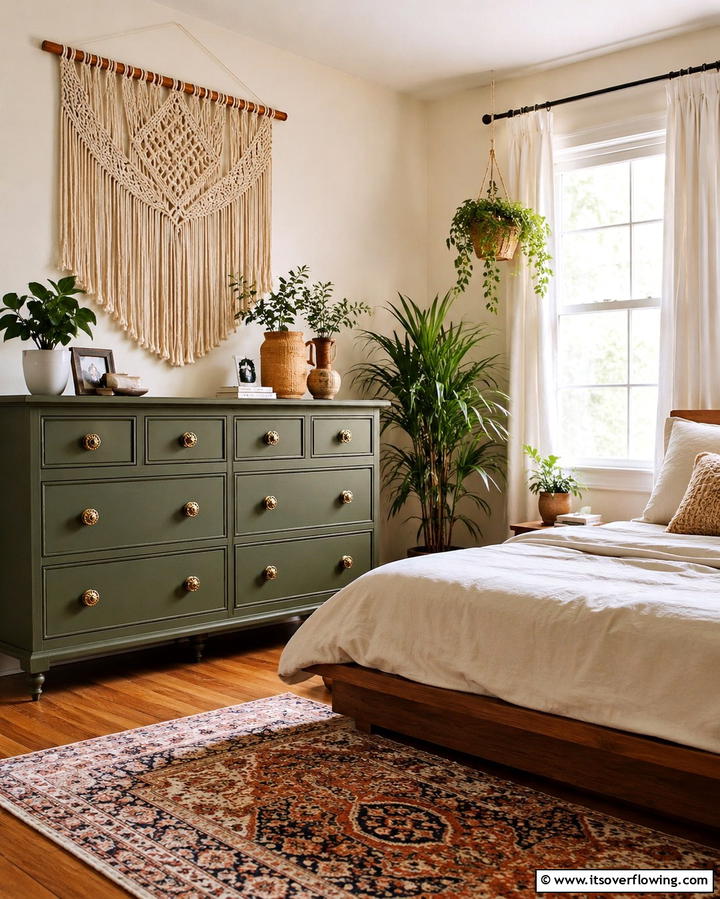 Olive Green Dresser - 30 Olive Green Bedroom Ideas for Soothing Retreats