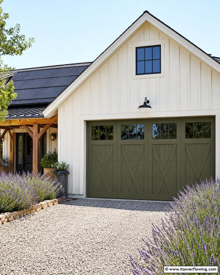 Olive Green Earthiness - 25 Garage Door Paint Ideas to Boost Curb Appeal