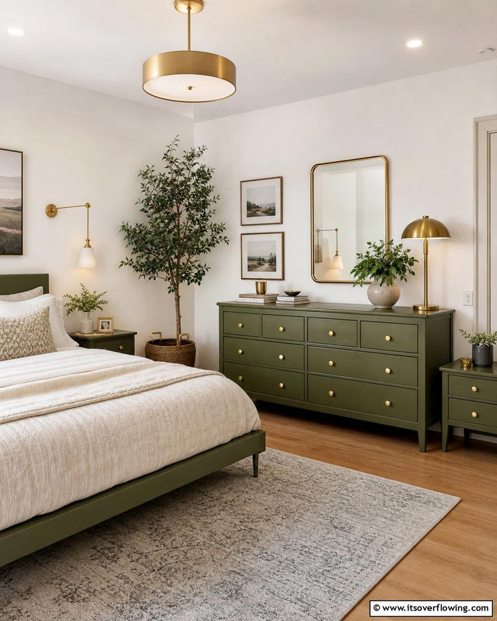 Olive Green Painted Furniture - 20 Olive Green Room Ideas for a Calming Atmosphere