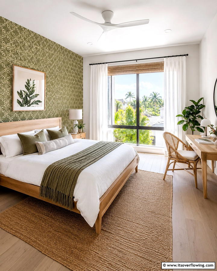 Olive Green Wallpaper with Patterns - 30 Olive Green Bedroom Ideas for Soothing Retreats