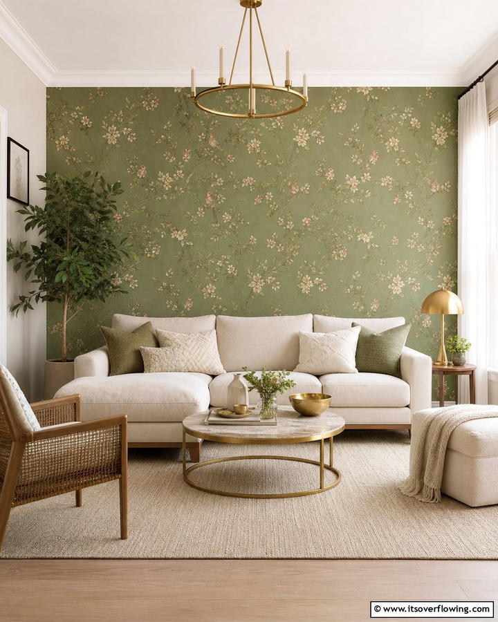 Olive Green Wallpaper - 20 Olive Green Room Ideas for a Calming Atmosphere