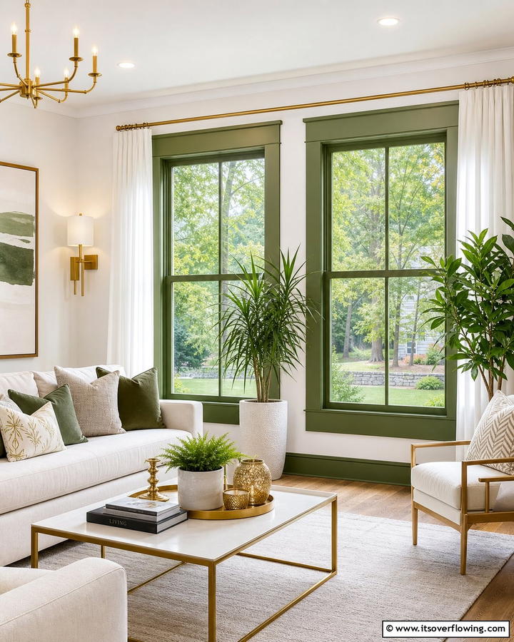 Olive Green Window Trim - 20 Olive Green Room Ideas for a Calming Atmosphere