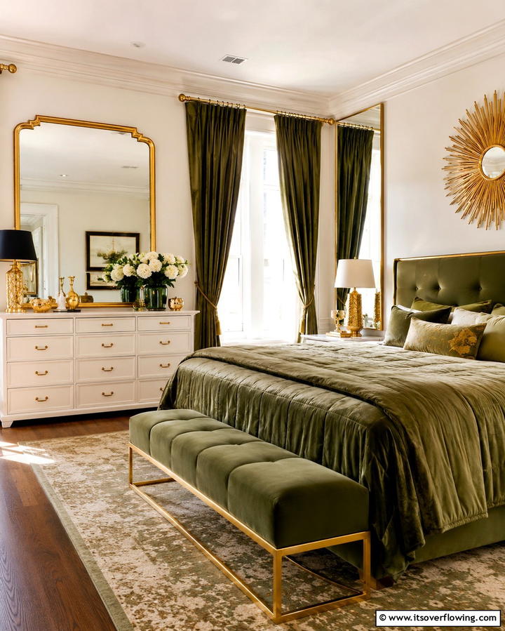 Olive Green and Gold Decor - 30 Olive Green Bedroom Ideas for Soothing Retreats
