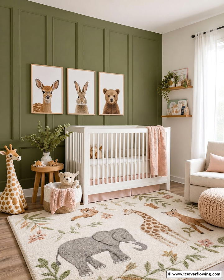 Olive Green as a Nursery Accent - 20 Olive Green Accent Wall Ideas for a Bold Statement