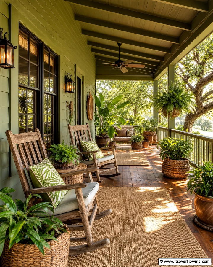 Olive Green for a Nature Inspired Vibe - 17 Porch Paint Color Ideas for Inviting Outdoor Spaces