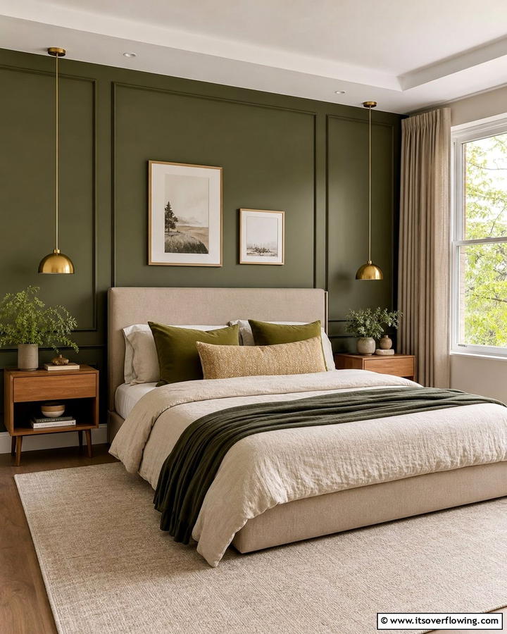 Olive Green in the Bedroom - 20 Olive Green Accent Wall Ideas for a Bold Statement