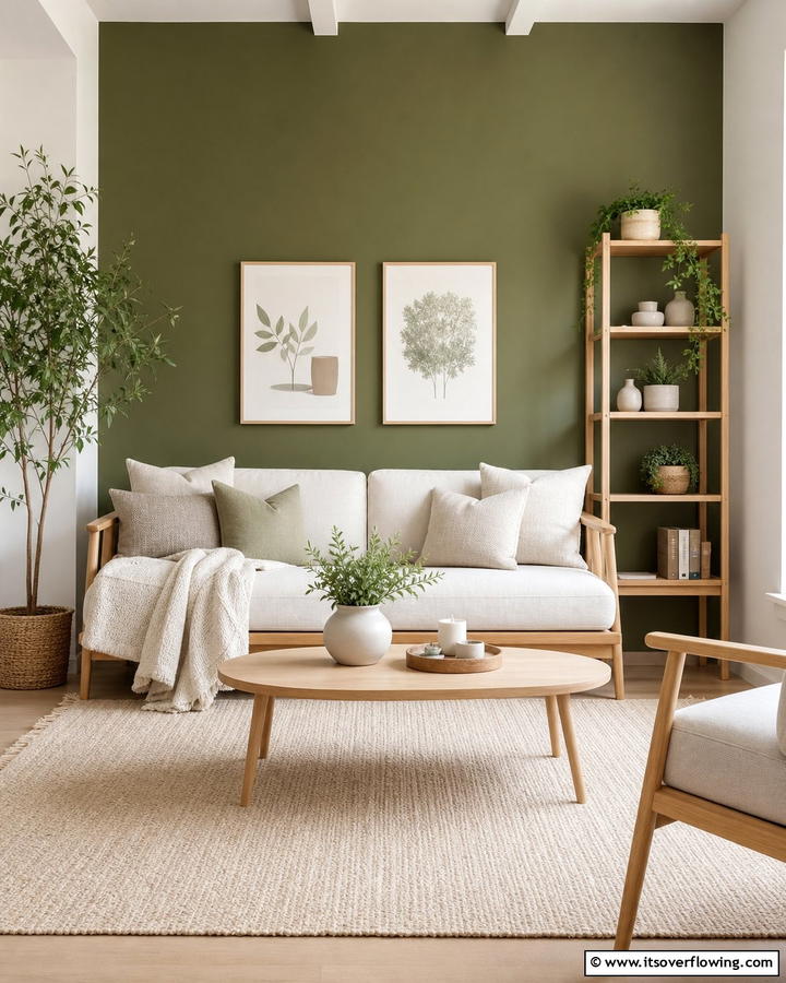 Olive Green with Scandinavian Design - 20 Olive Green Accent Wall Ideas for a Bold Statement