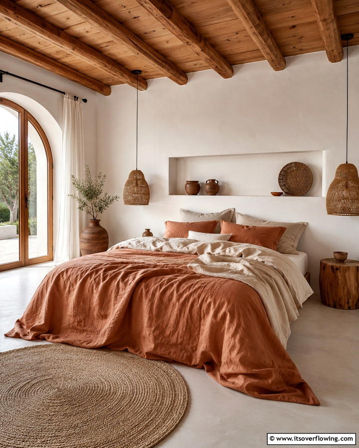 Olive Tree Decor - 30 Mediterranean Bedroom Ideas for Sun-Kissed Relaxation