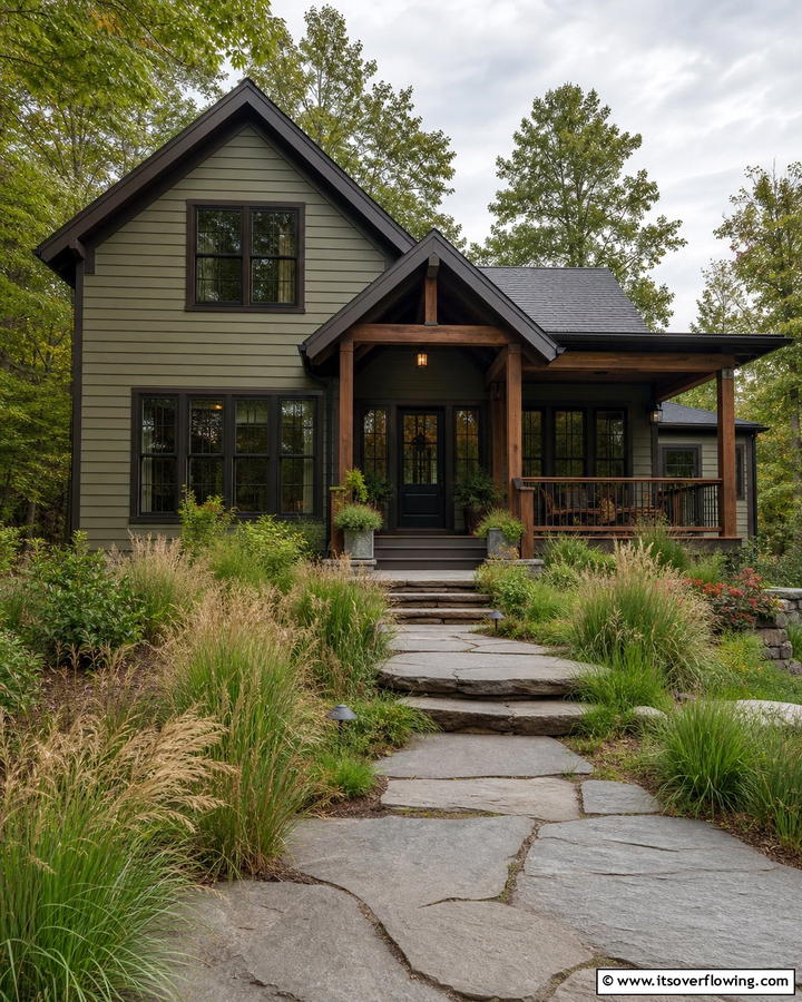 Olive Undertones - 20 Light Green House Exterior Ideas for a Fresh Facade