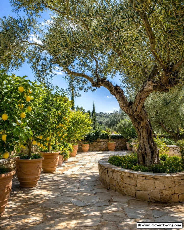 Olive and Citrus Trees - 25 Mediterranean Patio Ideas for Outdoor Living Spaces